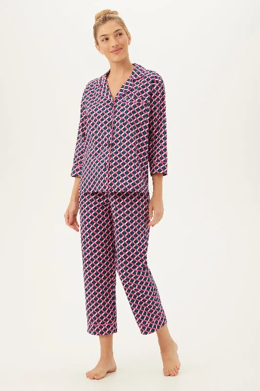 LATTICE GEO CROPPED PJ SET