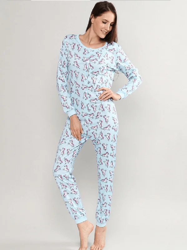 long-sleeve-unicorn-printing-button-down-o-neck-pajama-set