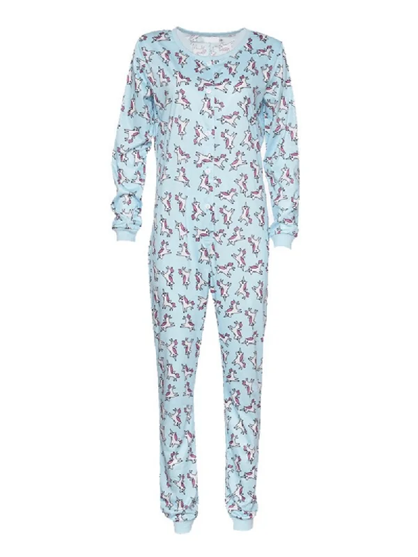 long-sleeve-unicorn-printing-button-down-o-neck-pajama-set