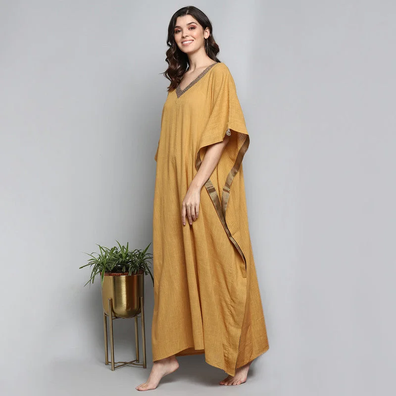 unidraa-cotton-kaftan-gold-zari-neck-tie-up-mustard-vkl024-151222