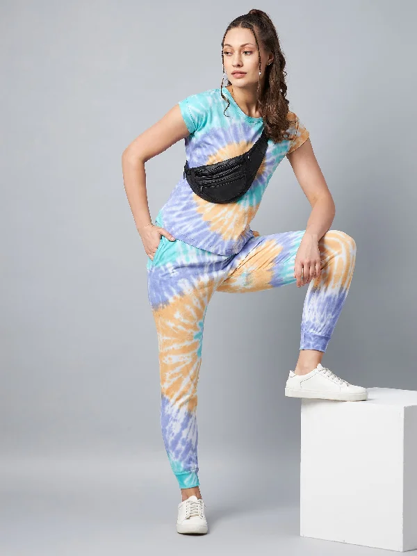 Women's Multicolored Tie & Dye Tracksuit Set - Stylestone