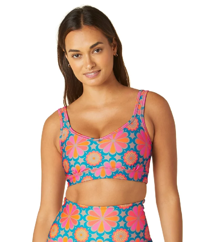 Beyond Yoga Power Play Bra Flower Tile