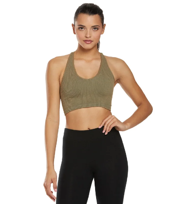 Free People Free Throw Yoga Crop Army