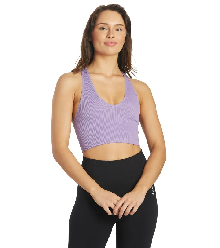 Free People Free Throw Yoga Crop Purple Dust