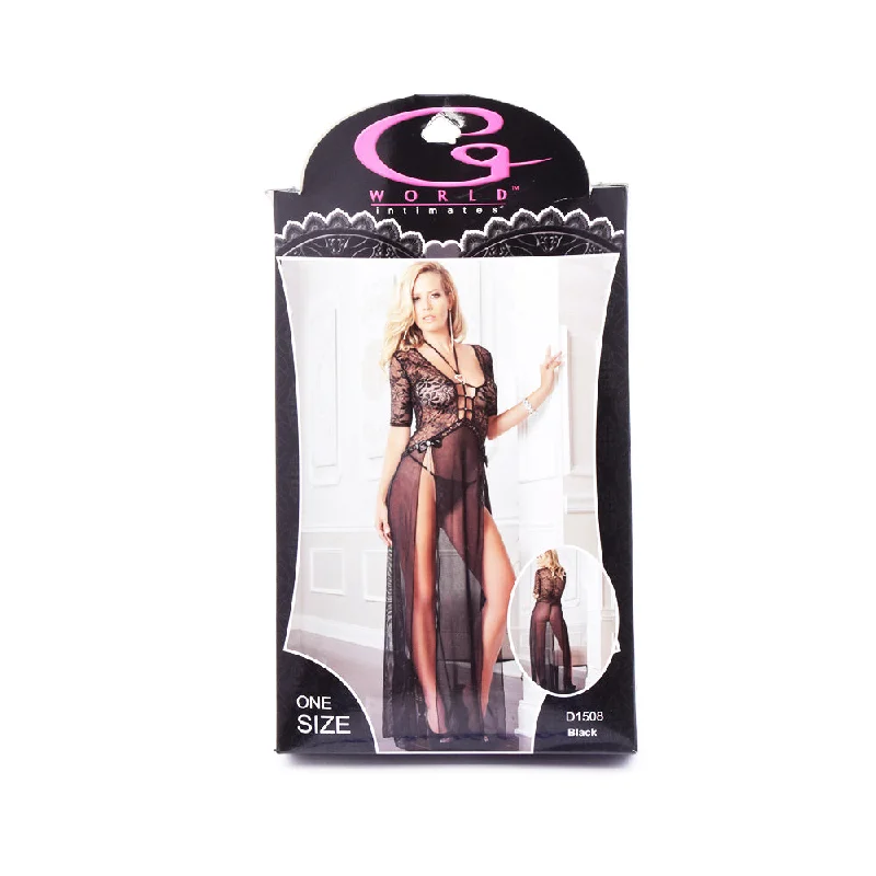 G-World 2-Piece Nightdress And Thong Set Black One Size