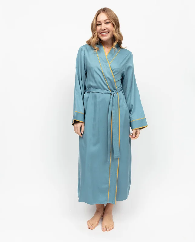 Greenwich Cerulean Blue Long Dressing Gown