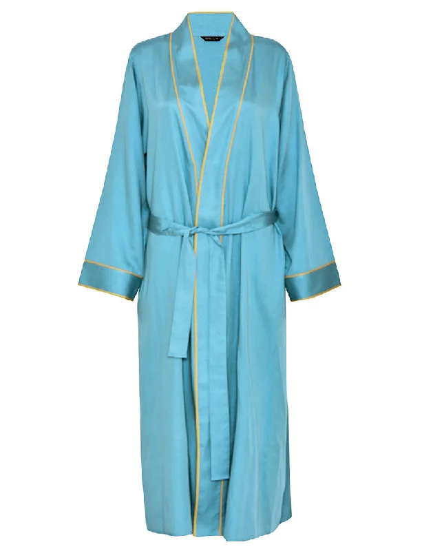 Greenwich Cerulean Blue Long Dressing Gown