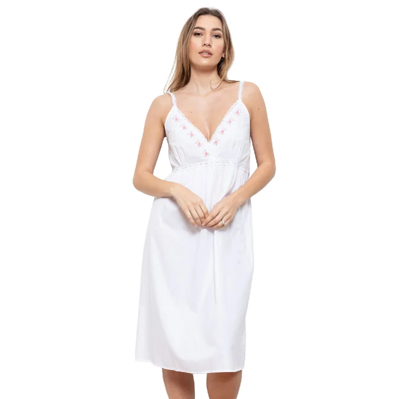 Cottonreal Women's Hope White/Rose Nightdress