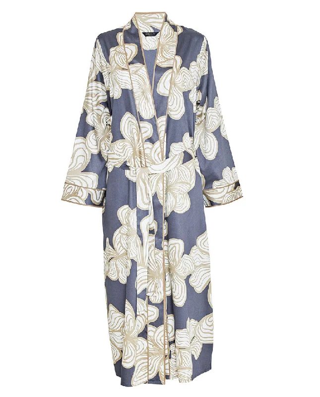 Hyde Park Floral Print Long Dressing Gown