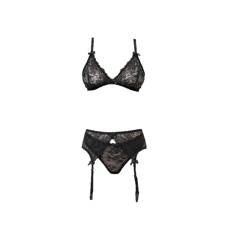 Kyoto Black Chantilly Lace Thong