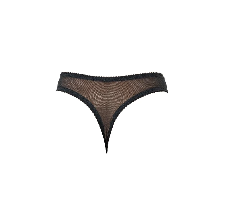 Kyoto Black Chantilly Lace Thong