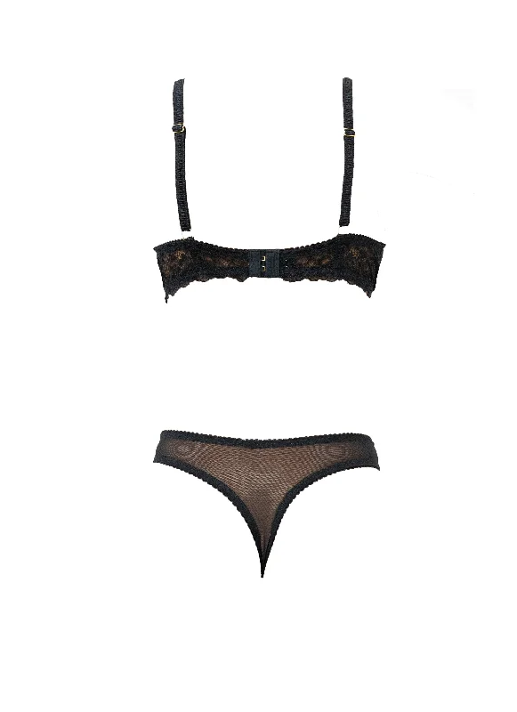 Kyoto Black Chantilly Lace Thong