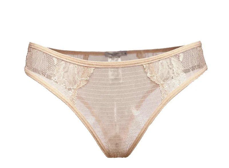 Petunia Lace and Stripe Tulle Tanga