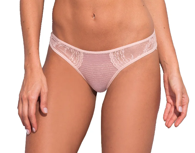 Petunia Lace and Stripe Tulle Tanga