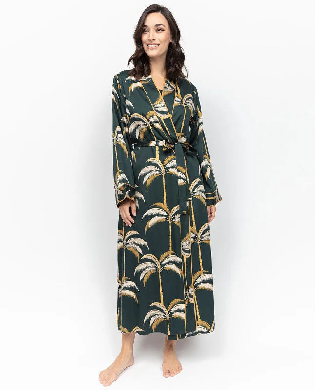 Pimlico Palm Print Long Dressing Gown