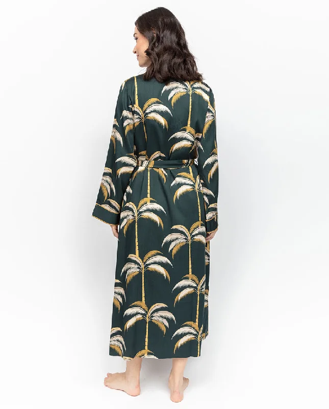 Pimlico Palm Print Long Dressing Gown