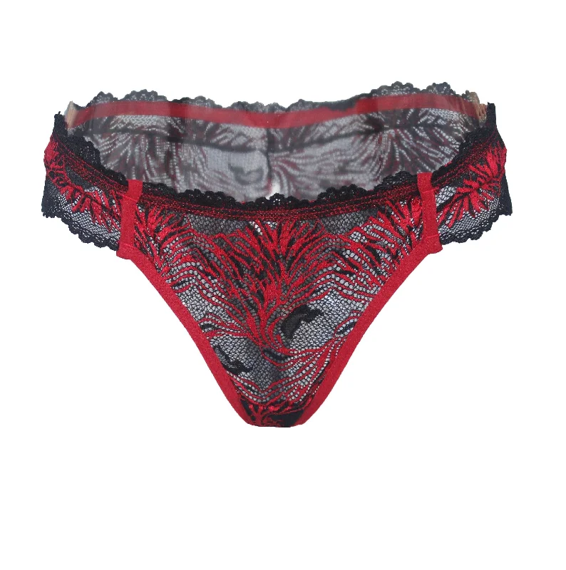 Pomegranate Love Lace Brazilian Tanga