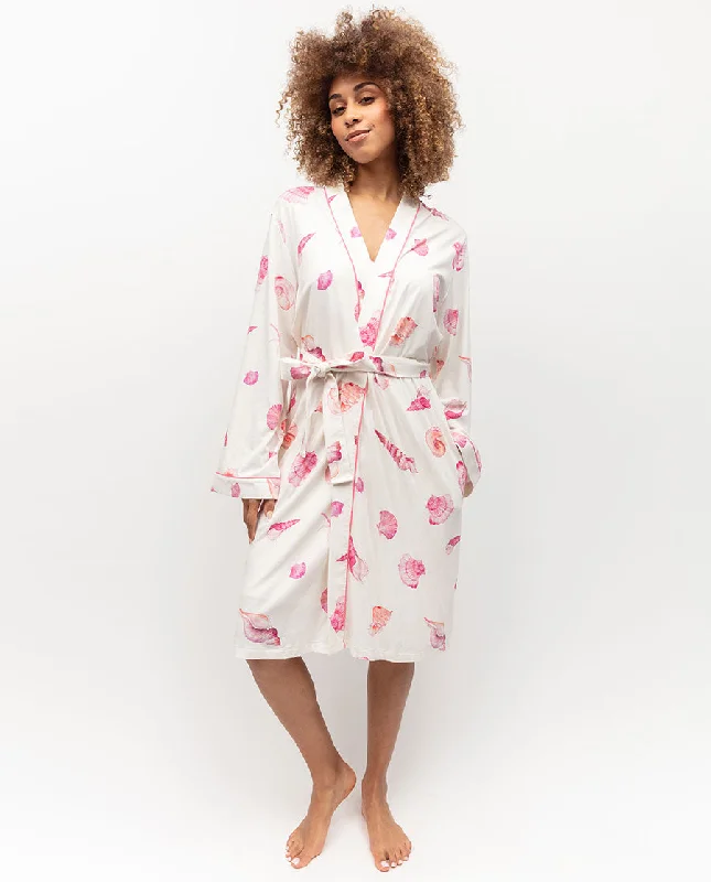 Shelly Shell Printed Jersey Short Dressing Gown