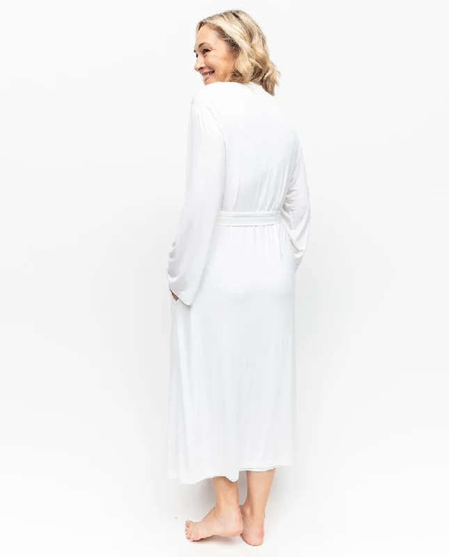 Tessa Lace Detail Jersey Long Dressing Gown