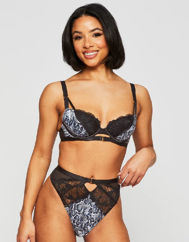 Ann Summers Rapturous Padded Plunge Bra Black/Multi