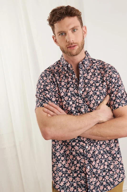 Chemise manches courtes imprimé en popeline - Homme