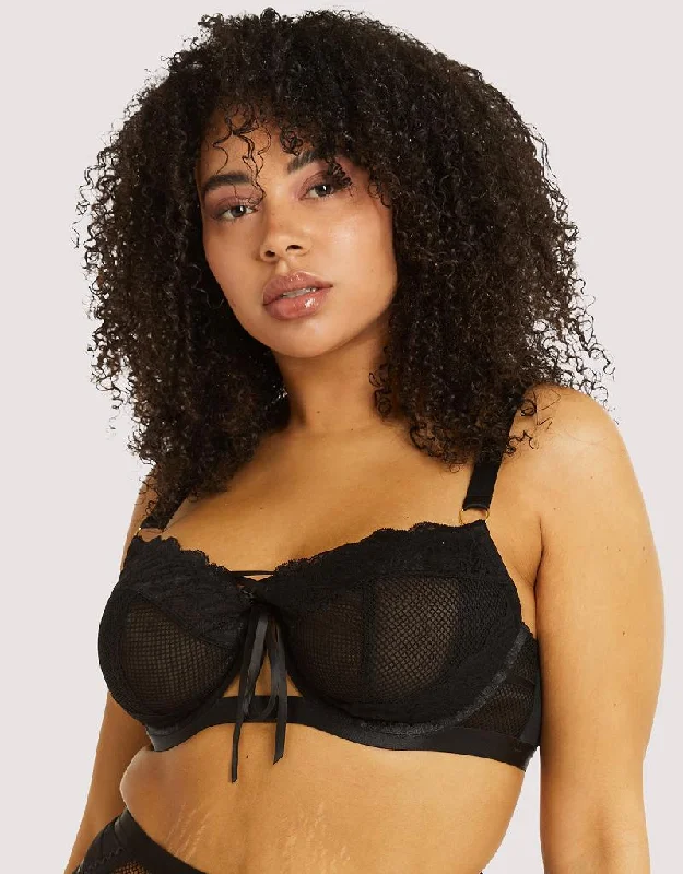 Gabi Fresh x Playful Promises Ericka Fishnet Plunge Bra Black