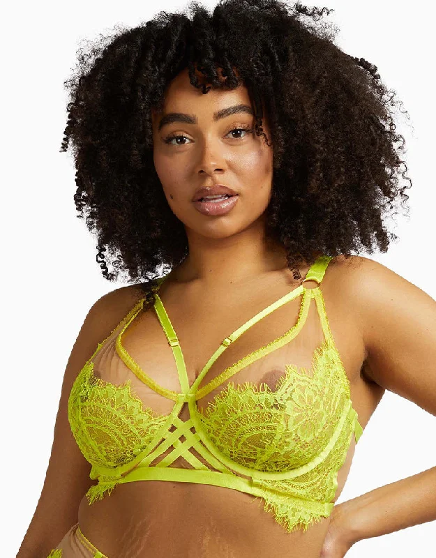 Gabi Fresh x Playful Promises Kinsley Neon Lace Bra Yellow