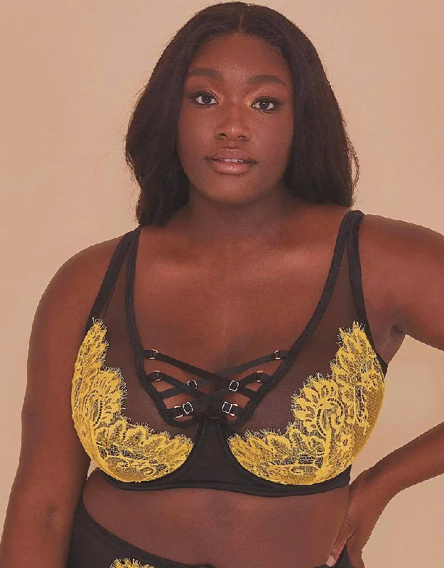 Gabi Fresh x Playful Promises Kylie Balconette Bra Black/Lime