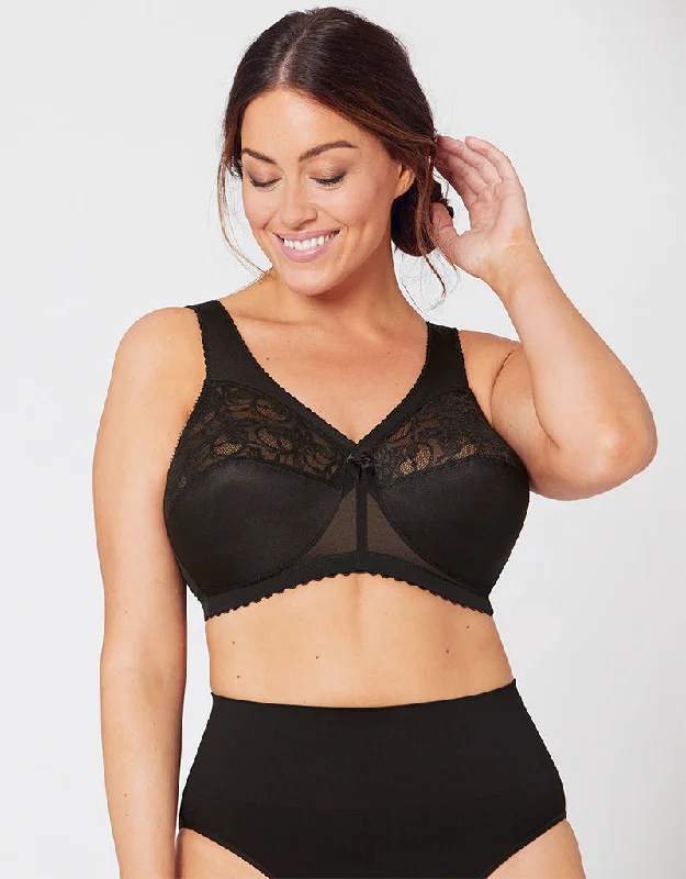 Glamorise Feel the Magic Wire-Free Support Bra Black