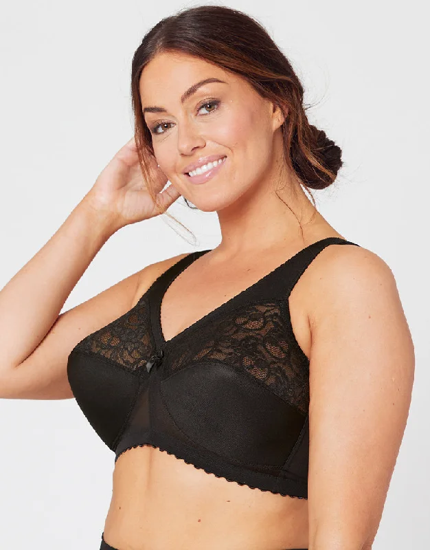 Glamorise Feel the Magic Wire-Free Support Bra Black