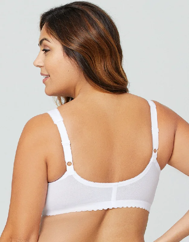 Glamorise Front Close Wire-Free Support Bra White