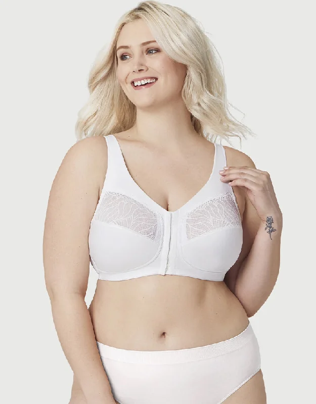 Glamorise Natural Shape Front Close Bra White