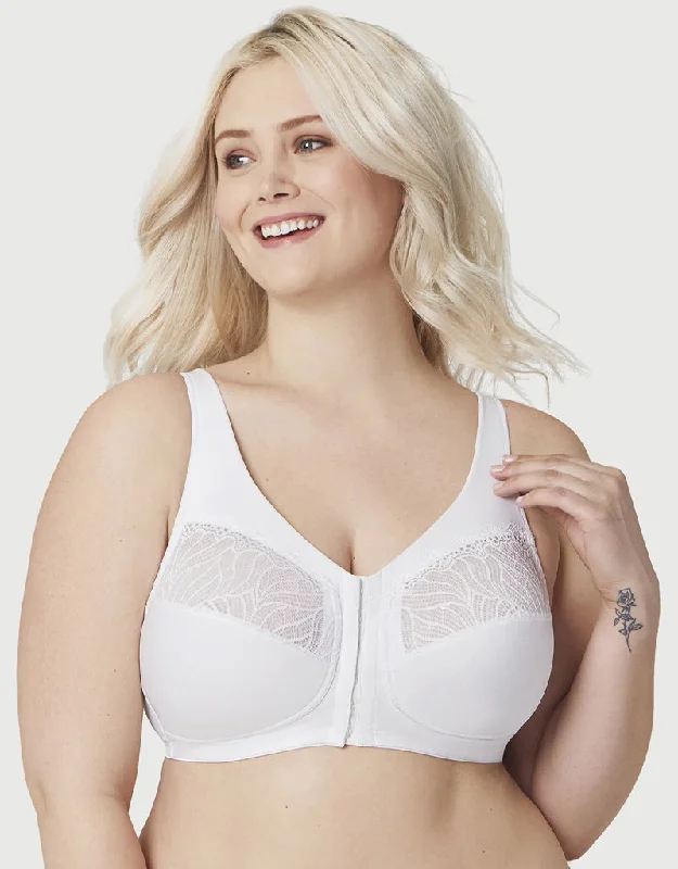 Glamorise Natural Shape Front Close Bra White