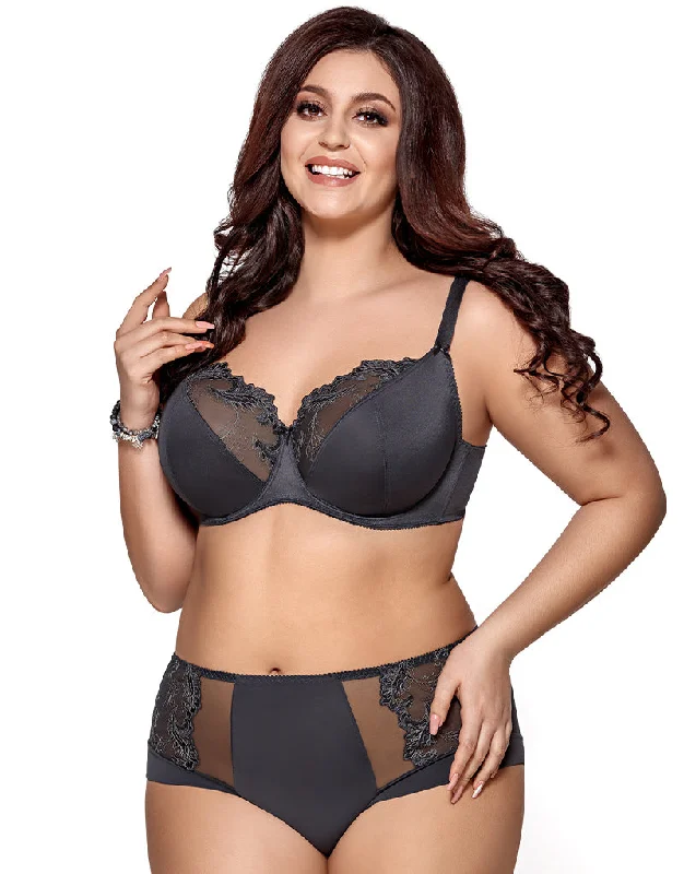 Gorsenia Dorothy Balconette Bra Graphite Grey