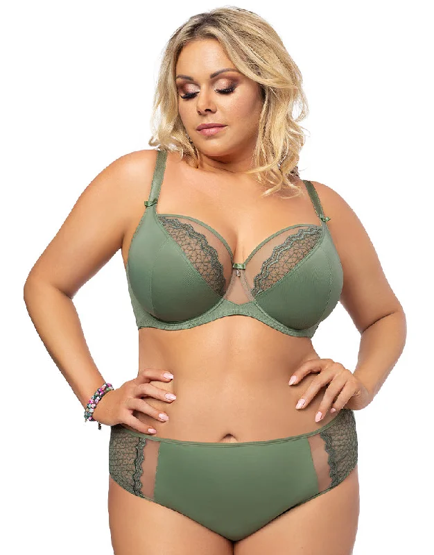 Gorsenia Forest Balconette Bra Khaki