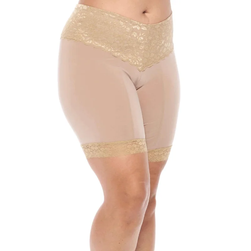 Lace Anti Chafing Shortlette Slipshort 9"" | Beige