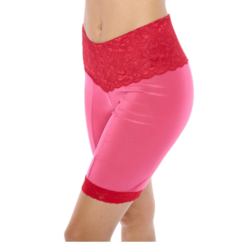 Lace Anti Chafing Shortlette Slipshort 9"" | Fuchsia