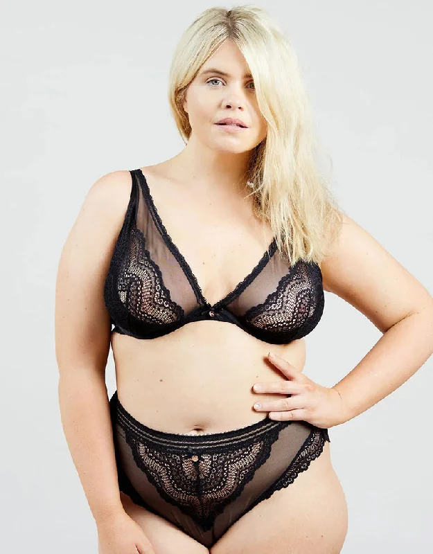 Oola Zig Zag High Apex Bra Black