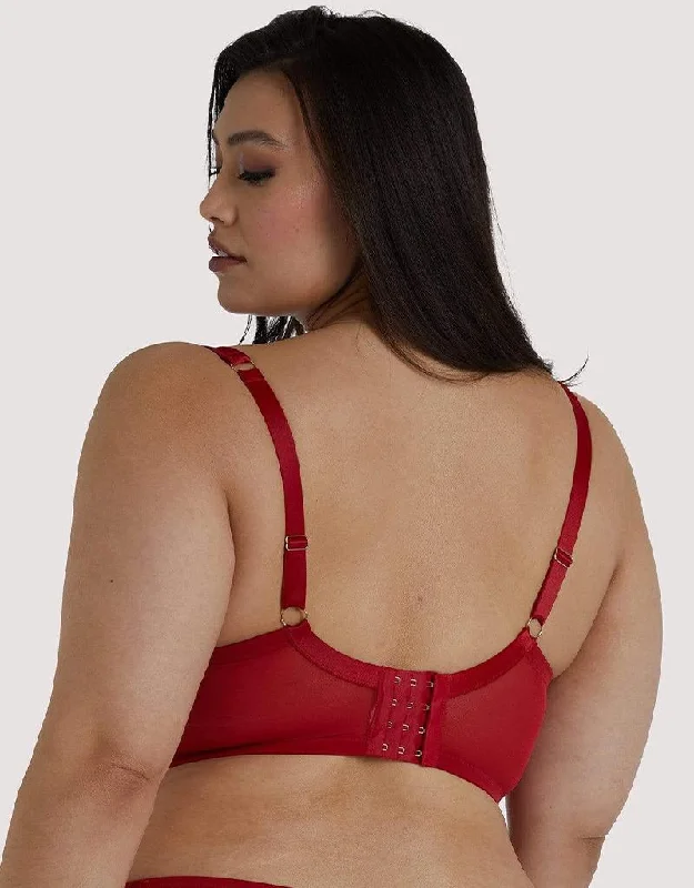 Playful Promises Melina Longline Plunge Bra Red