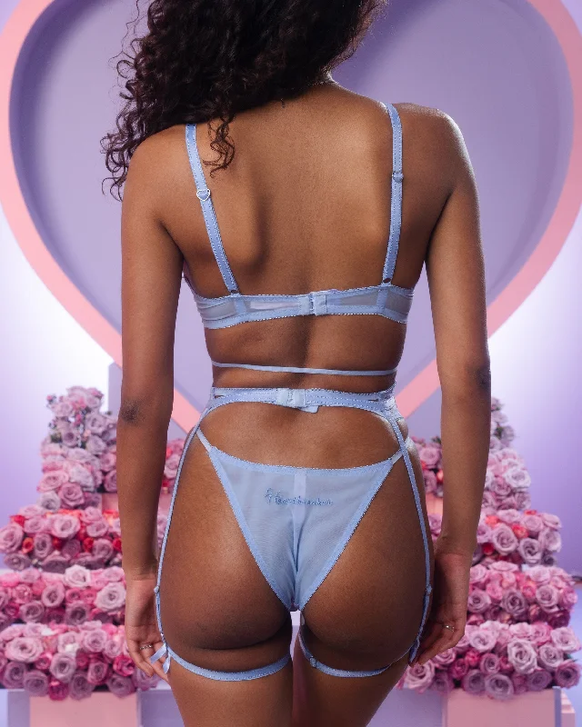 Polly Panty + Garter in Periwinkle Candy