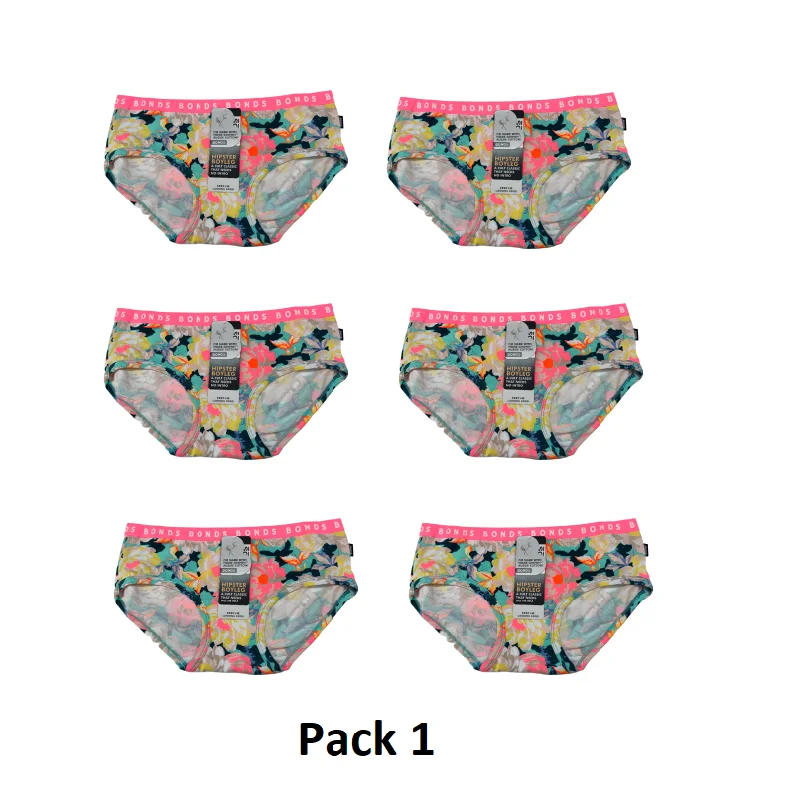 6 x Bonds Womens Hipster Boyleg Briefs Ladies Underwear