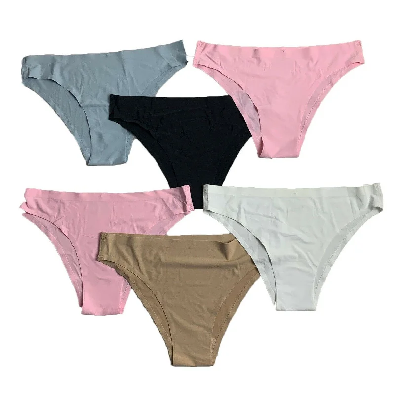 6 x Womens Seamless Nylon Bikini Underwear Brief Sexy Panties No Seam Show Free