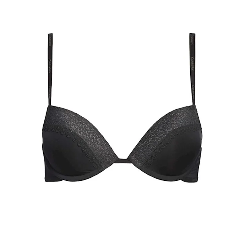 Calvin Klein Flirty Push Up Plunge Black Bra