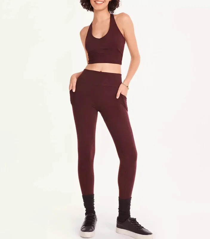 Balance V-Neck Racerback Crop Top Currant