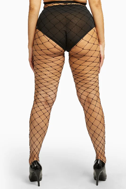 Bettie Page Fence Net Tights - Black AU 8 - 22