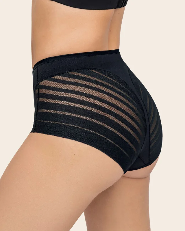 Panty faja clásico con compresión moderada de abdomen y bandas en tul