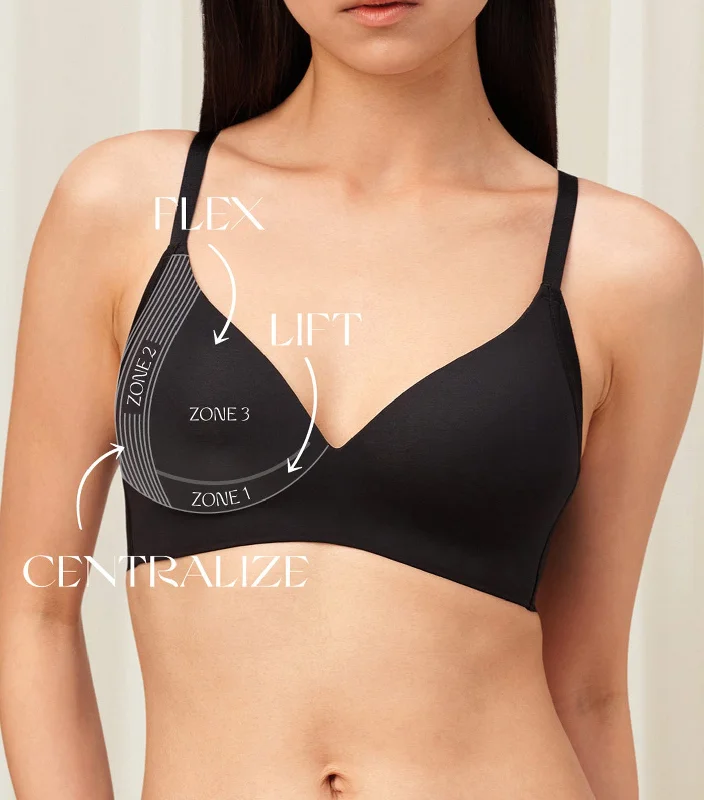 Tri-Zone Non-Wired Padded Bra Black