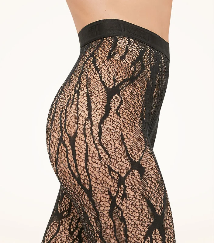 Snake Lace Tights Black