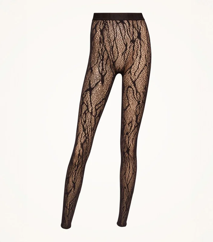 Snake Lace Tights Black