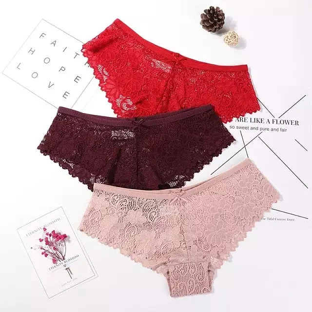 Red Winered Beige / M / 3PCS